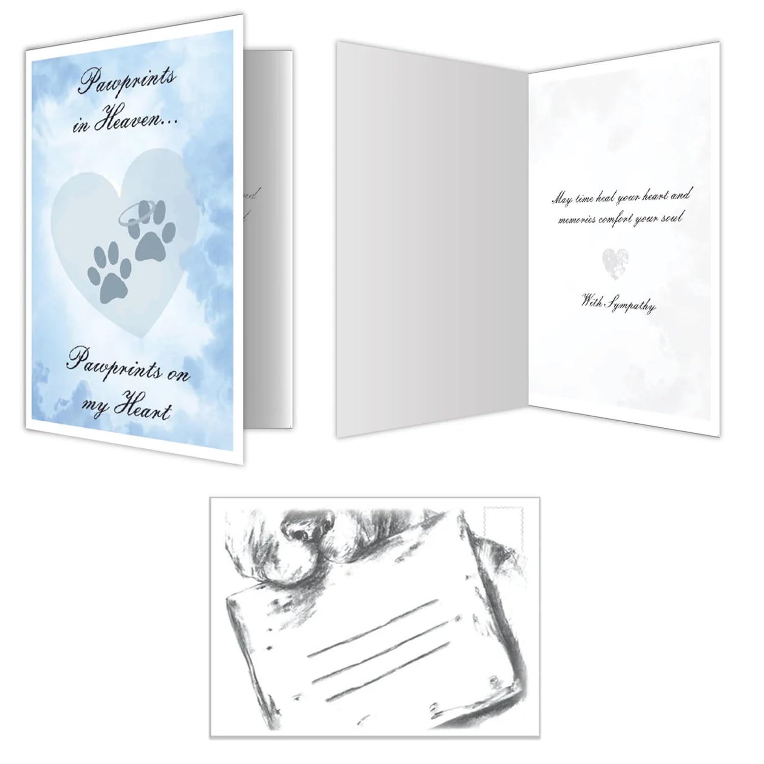 Dog Speak Pet Sympathy Card – Pawprints in Heaven, Pawprints on my Heart – Pe…