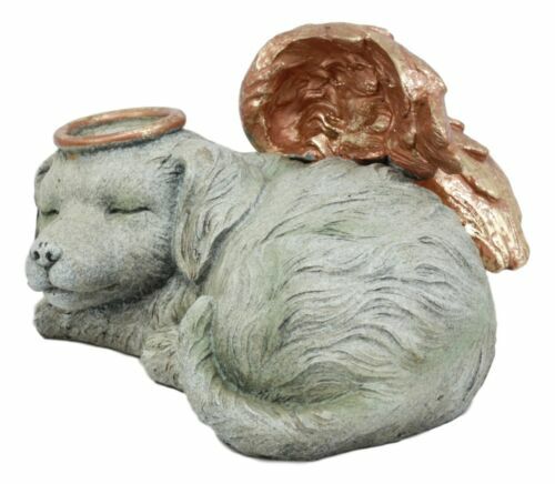 Heavenly Halo Angel Dog Urn Statue 8″L Pet Memorial All Dogs Go To Heaven