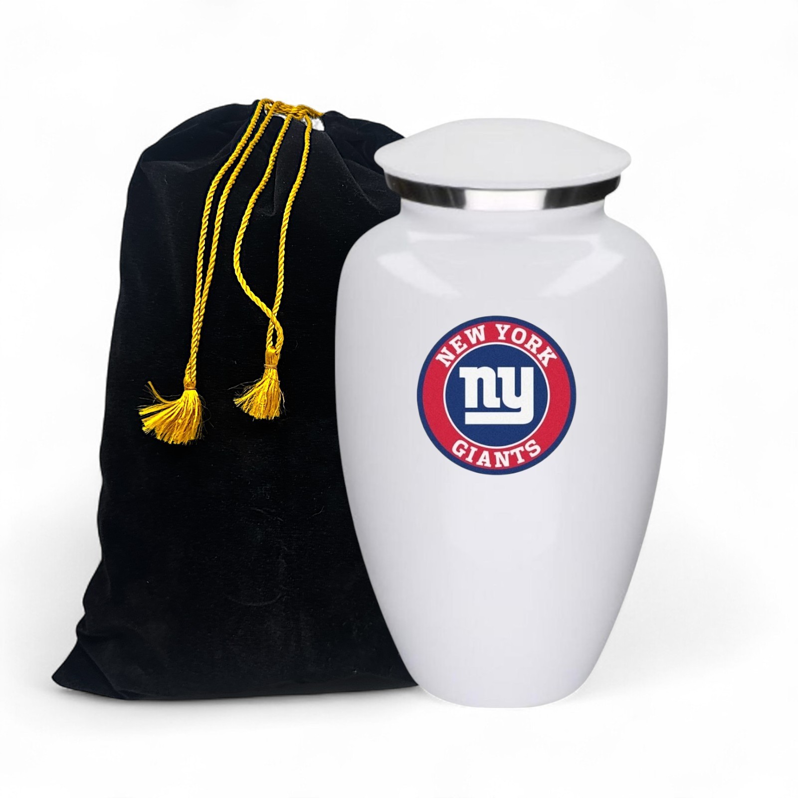 New York Football Theme Large Aluminum Cremation Urn Adult Human Ashes w/Bag