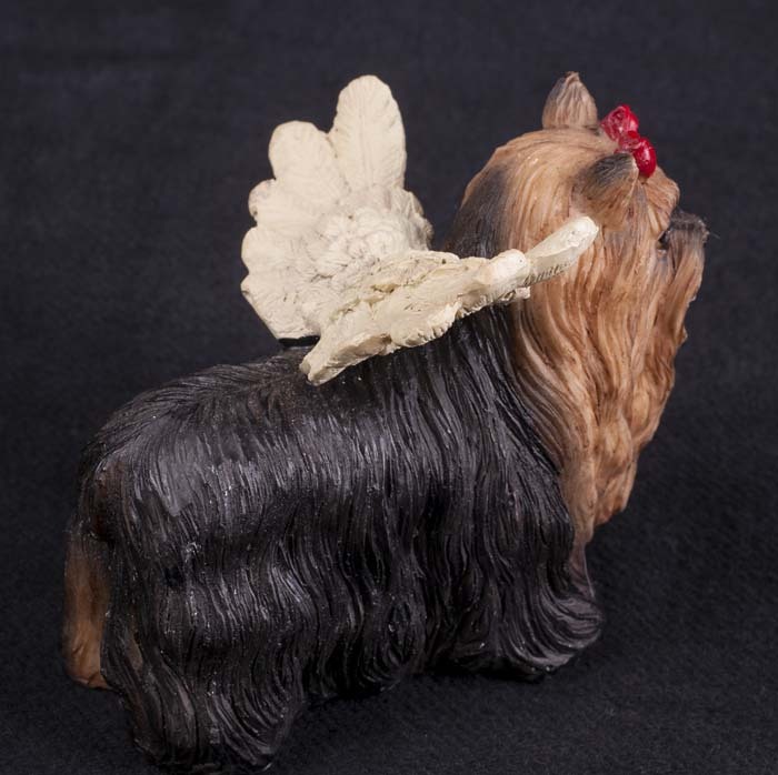 Dog Puppy Memorial Statue Figurine Memory Pet Angel Wings Grave Marker