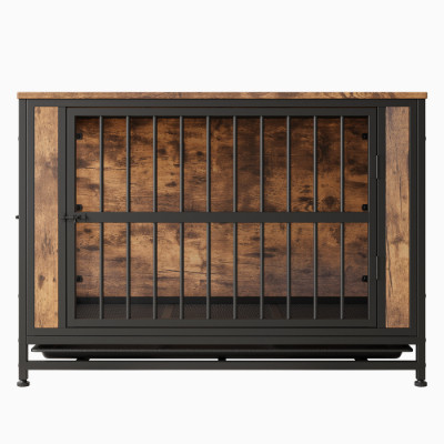 Dog Crate Furniture, Wooden Dog Crate Table, 38.9 Dog Kennel With 2 Sliding Door