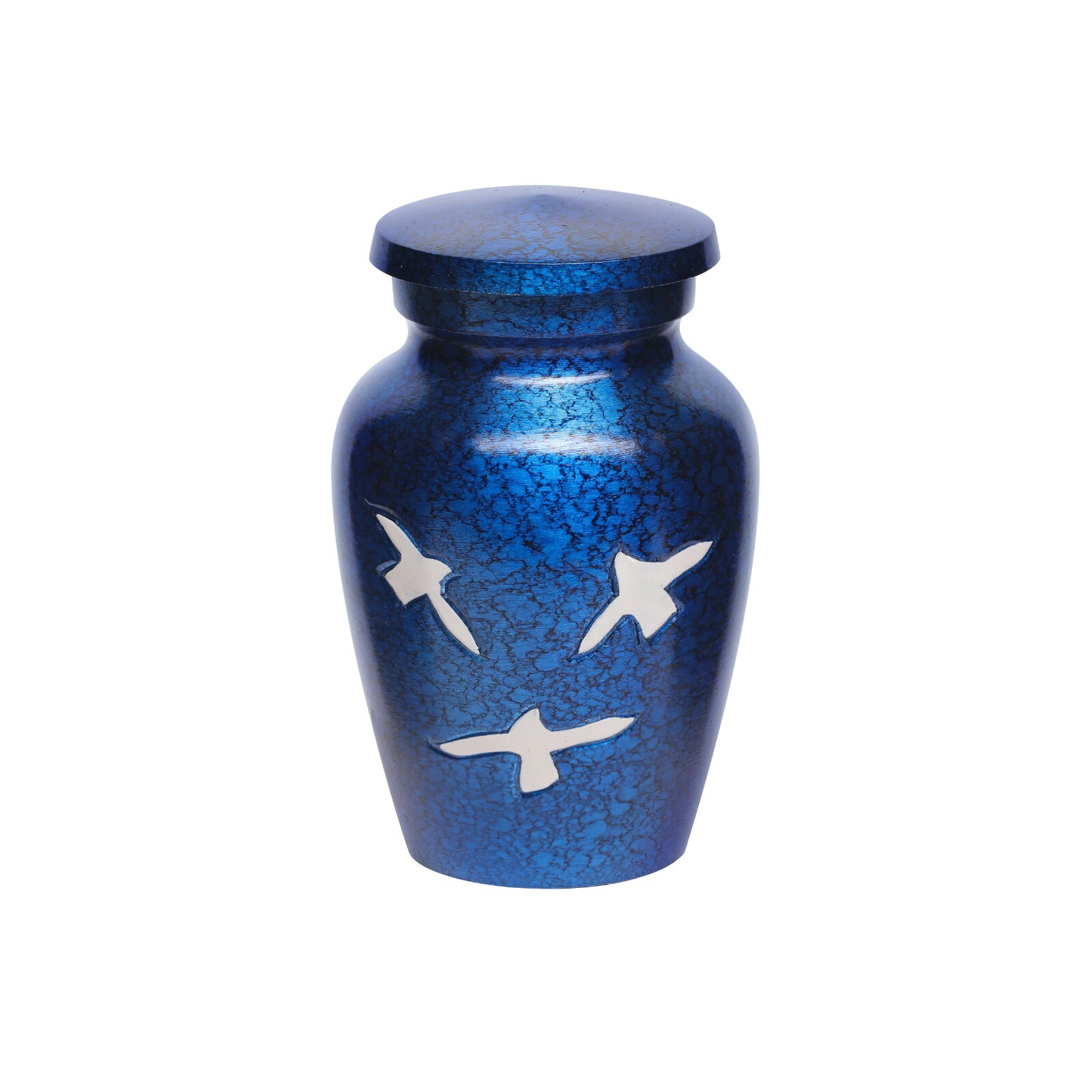 Pet Cremation Urn, Small urn for Animal Ashes, Blue White Doves