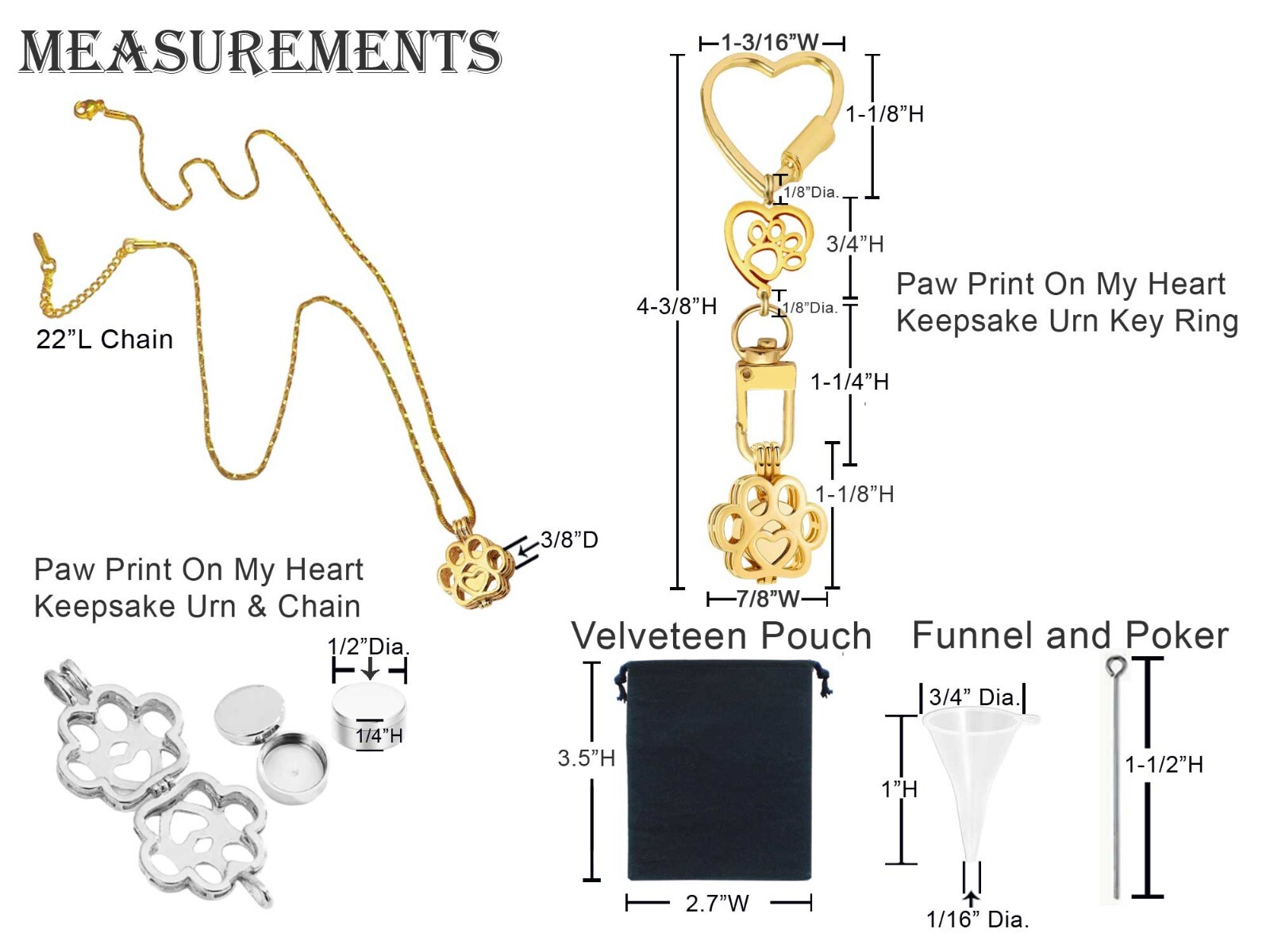Paw Print On My Heart Keepsake Urn Interchangeable Necklace or Key Ring, Engrave