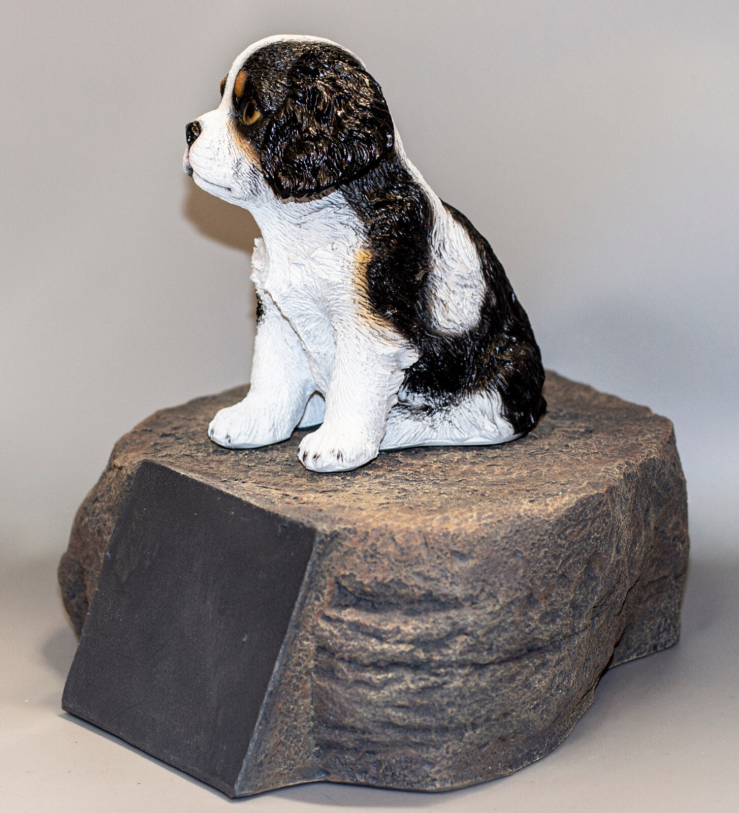 Cocker Spaniel Urn Pet Ashes Memorial Headstone Marker Figurine Dog Grave Decor