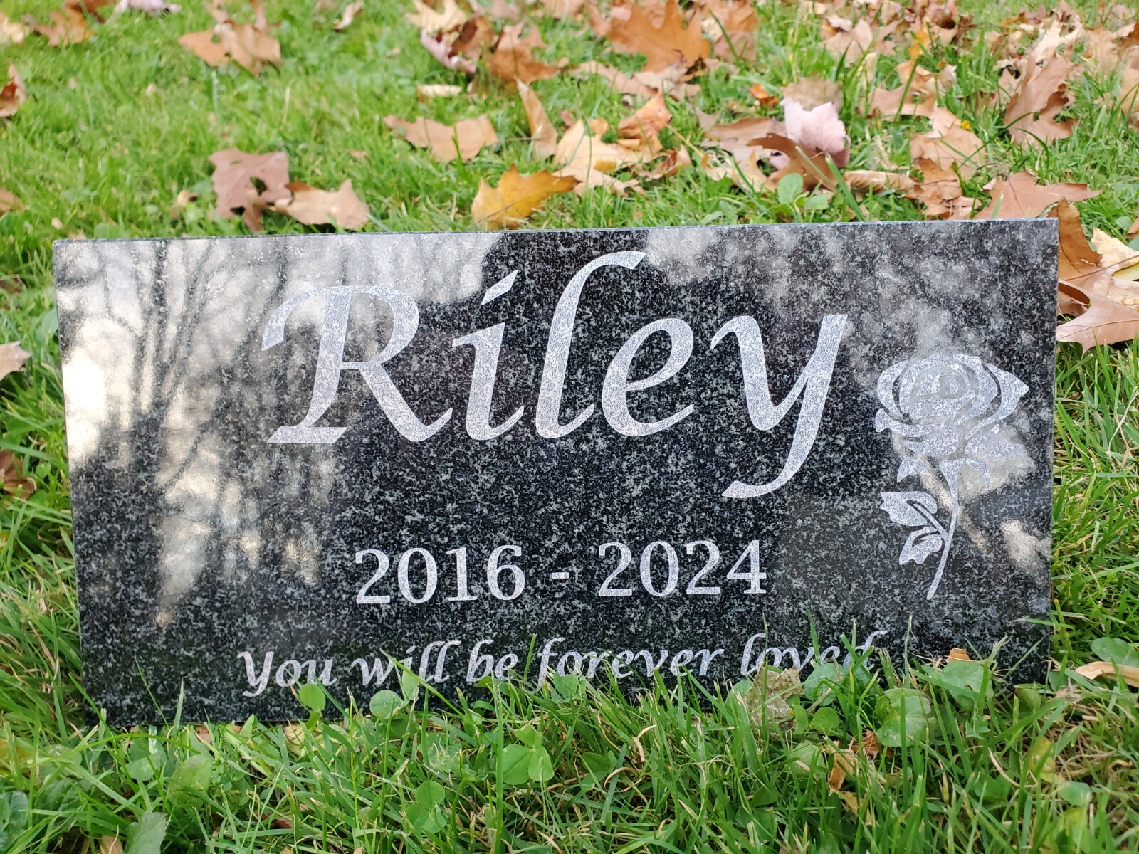 Memorial Granite Stone Engraved Grave Marker Headstone Garden Burial Plaque t6