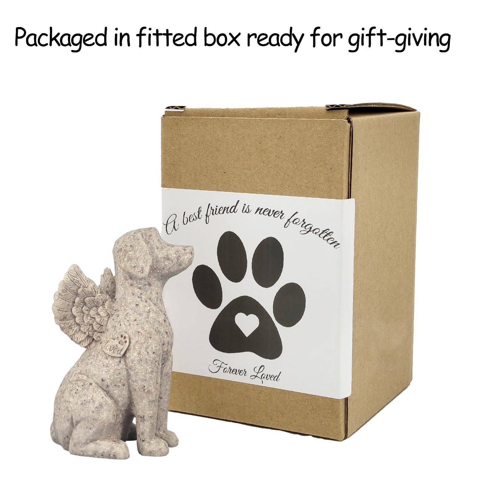 Angel Dog Figurine – Sympathy Gift for Dog Loss, Outdoor Memorial Statue Decor