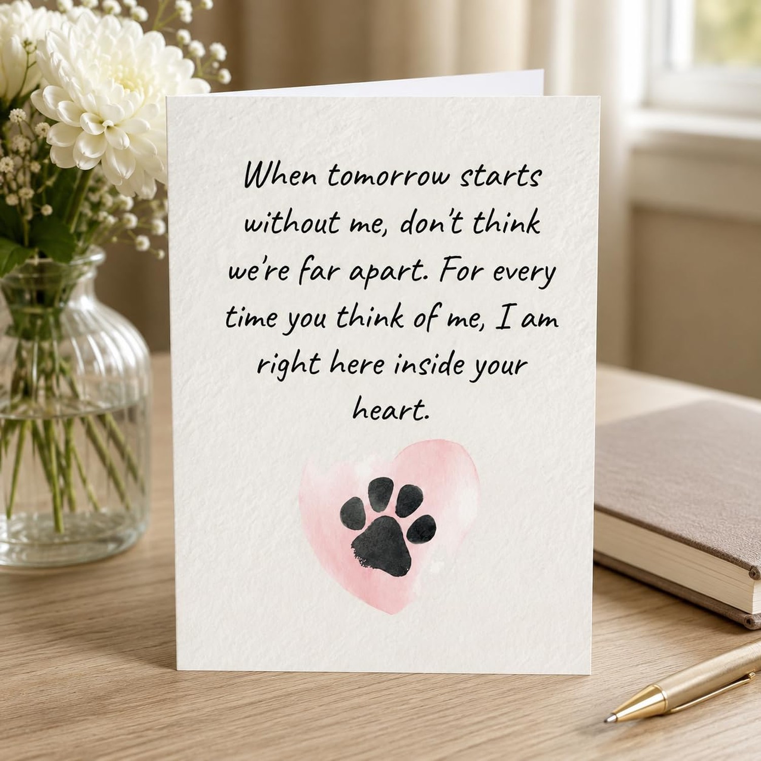 Pet Sympathy Card – Loss of Dog or Cat Bereavement Card, Thoughtful Pet Lo