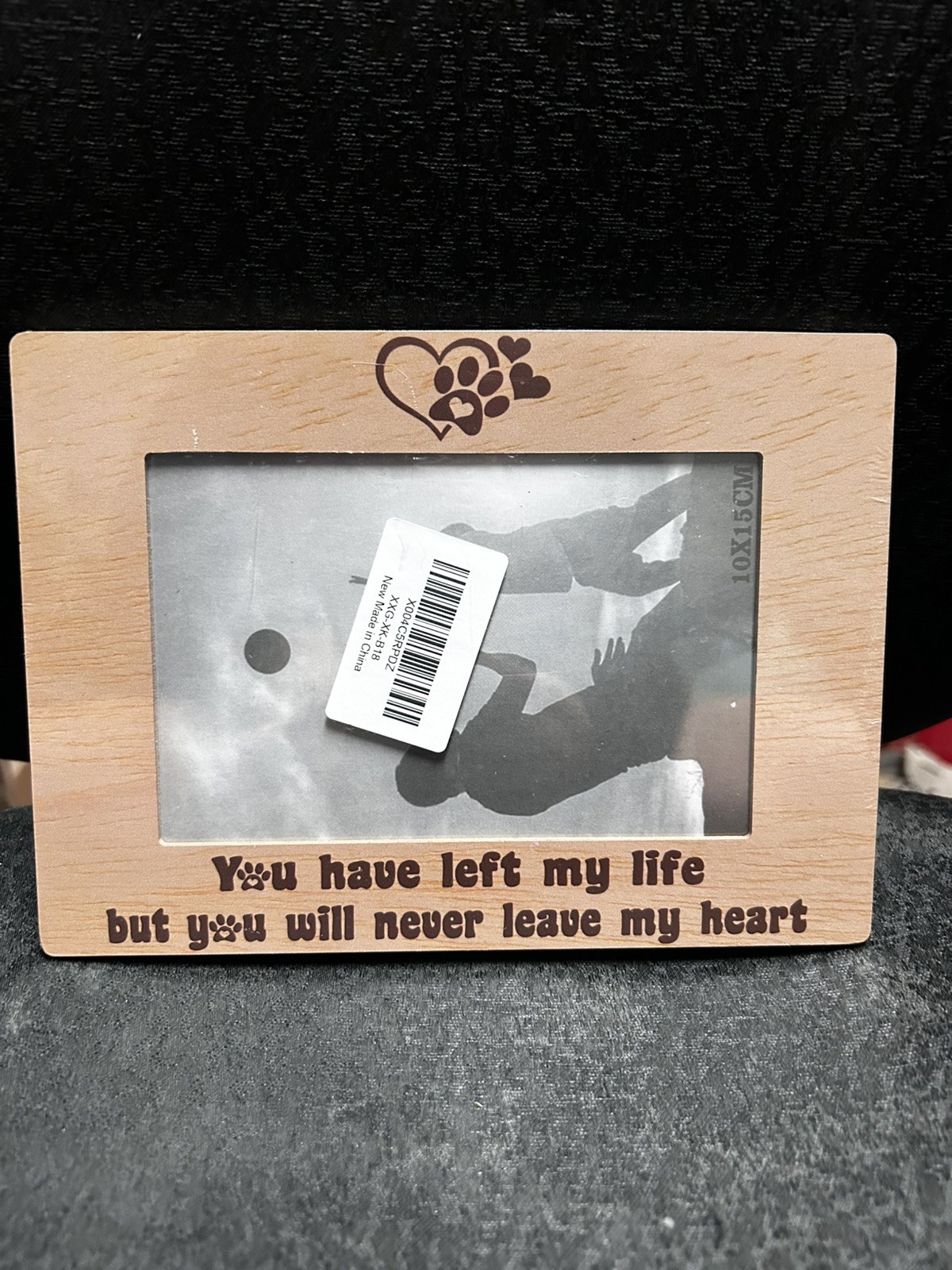 Pet Paws Memorial Pic Frame Forever in our Heart NEW Holds 4×6 DogCat With Stand