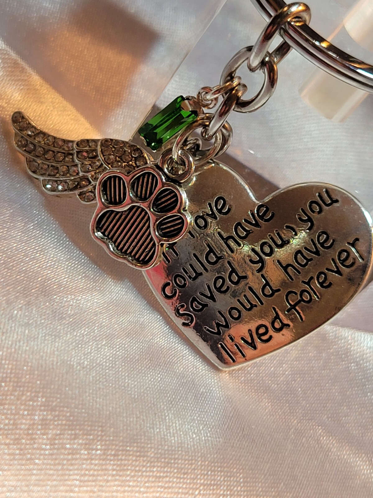 Loss of Pet Memorial Keychain Dog Cat Remembrance Jewelry Sympathy Key Ring Tag