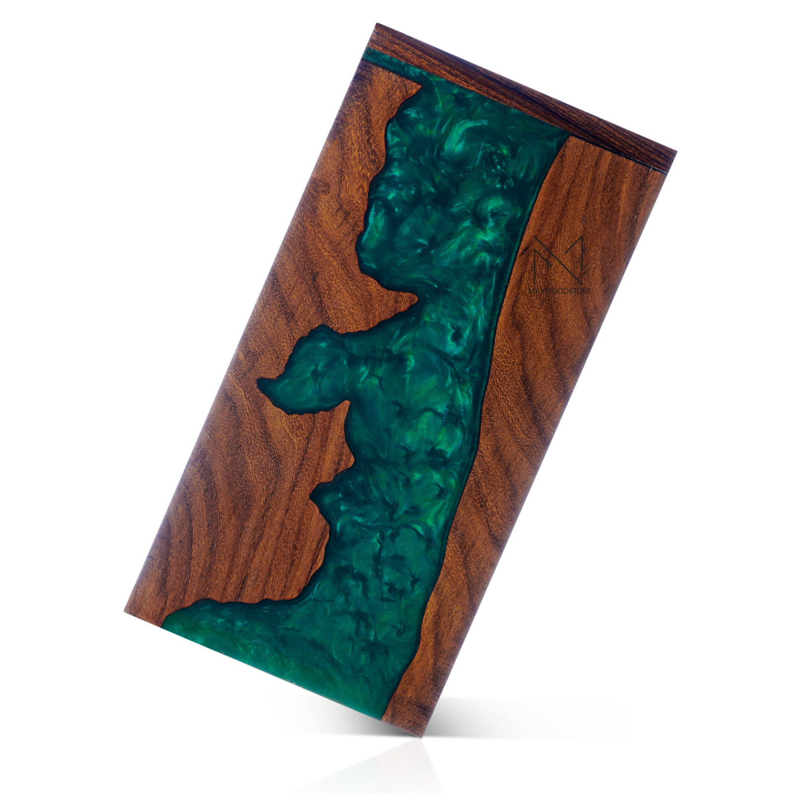 Wooden Urn Box Rosewood And Green Resin Memorial Urn Box For Human Ashes
