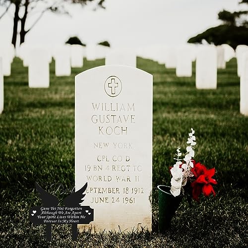Grave Marker for – Winged Memorial Metal Cemetery Stake, Outdoor Decoration Dad