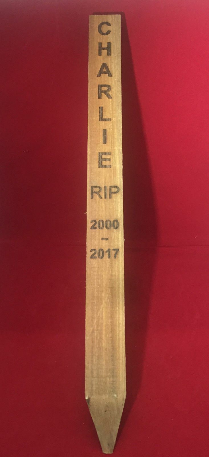 Pet Memorial Garden Stake Hardwood outdoor memorial personalised engraved