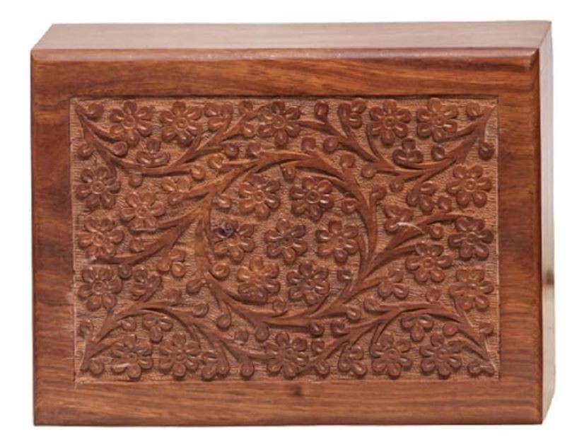 Wooden Tree of Life Cremation Keepsake / Urn Box For Pet Ashes 7.5″×5.5″×3.5″