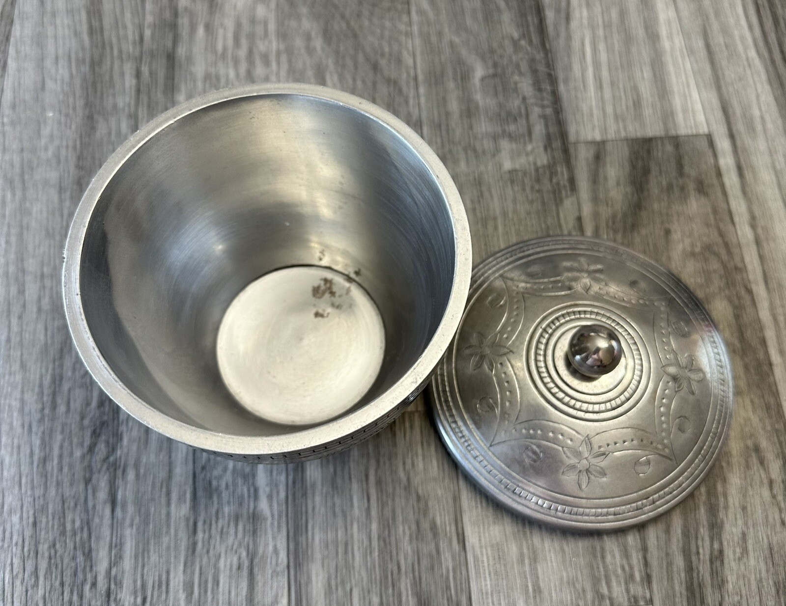 VINTAGE HAND CHASED URN SPUN ALUMINUM HAND MADE