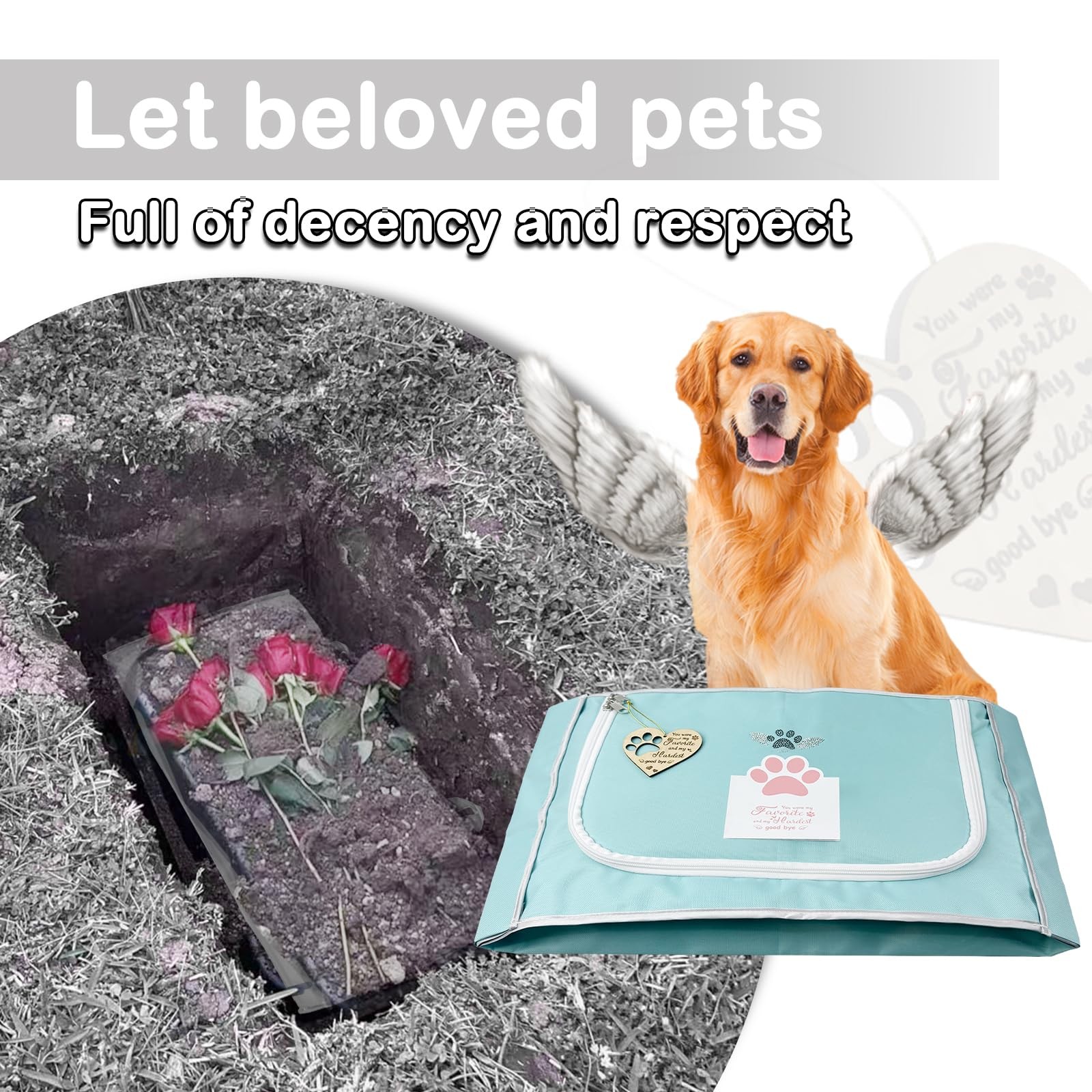 LZHTIME Pet Burial, Eco Friendly Pet Body Bag Suitable for All Kinds of Pets Pet