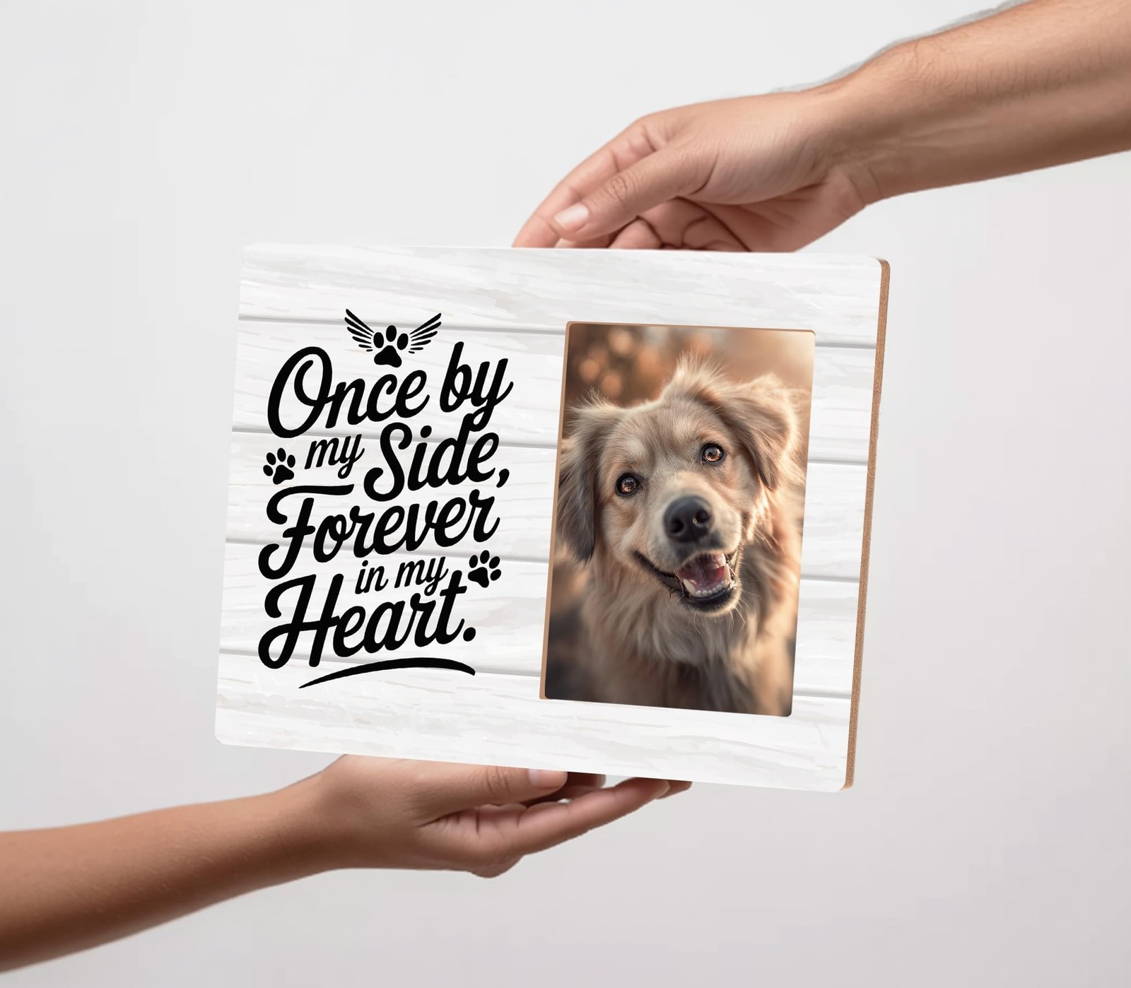Pet Memorial Gifts for Dogs,Once by My Side Forever in My Heart,4×6 Picture F…