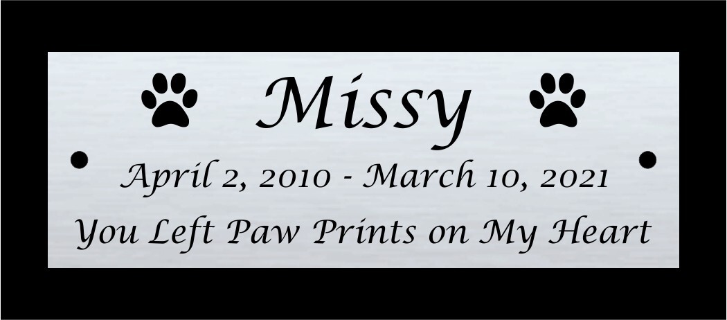 1×3″ Custom Personalized Gold or Silver Aluminum Pet Memorial Name plate