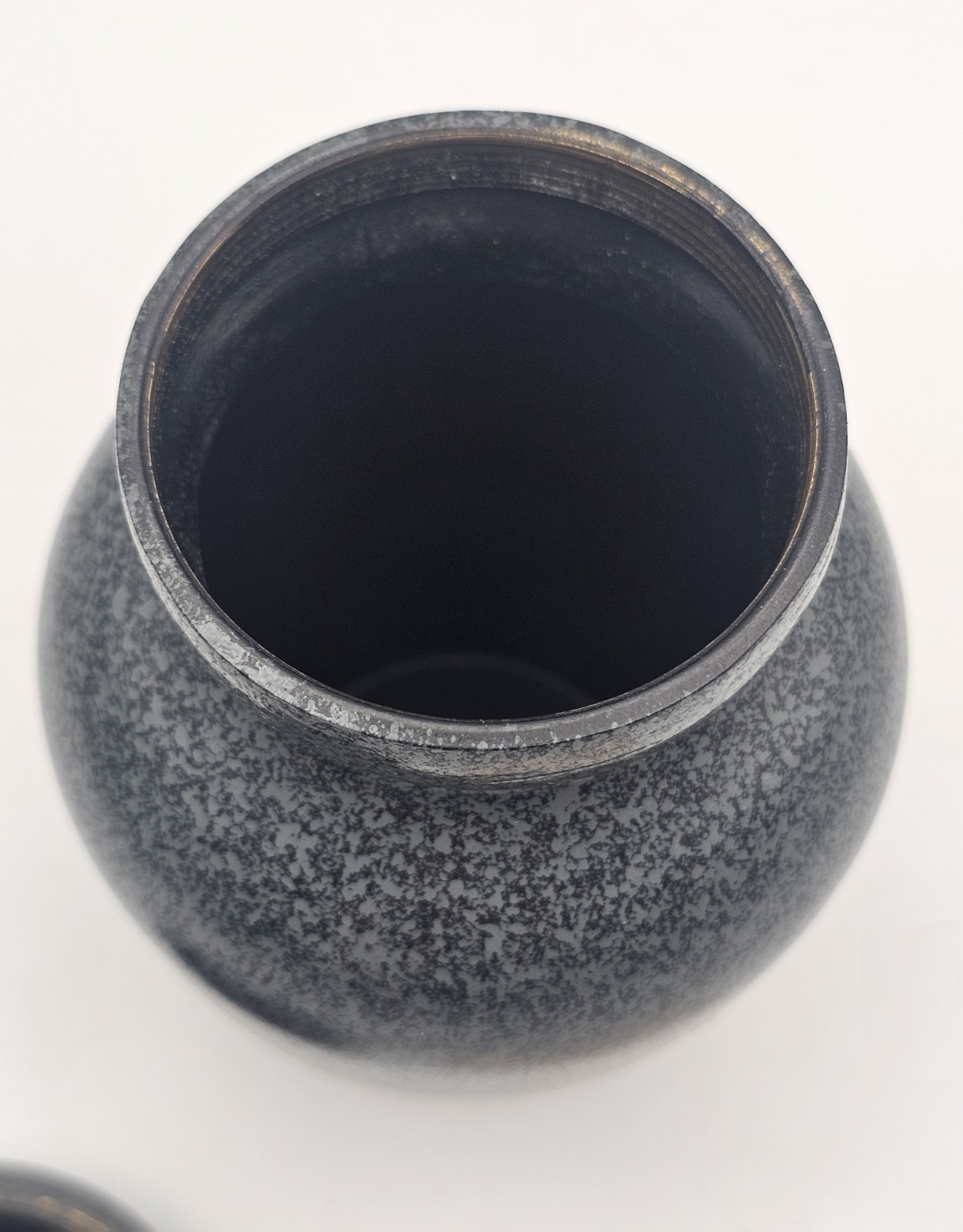 Brass Small Memorial Cremation Urn w/ Metal Lid 6″~ Human/Pet Ashes Grey & Black