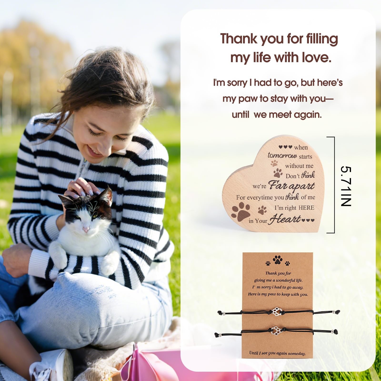 Pet Memorial Gifts for Loss of Dog Cat, Sympathy Gift for Pets Loss, Pet Memo…