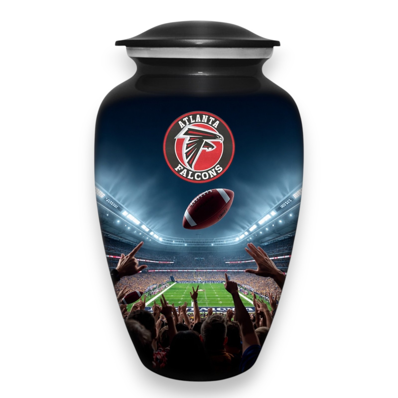 Football Cremation Urn for Human Ashes Adult Large Atlanta Falcons Urns 10.5″