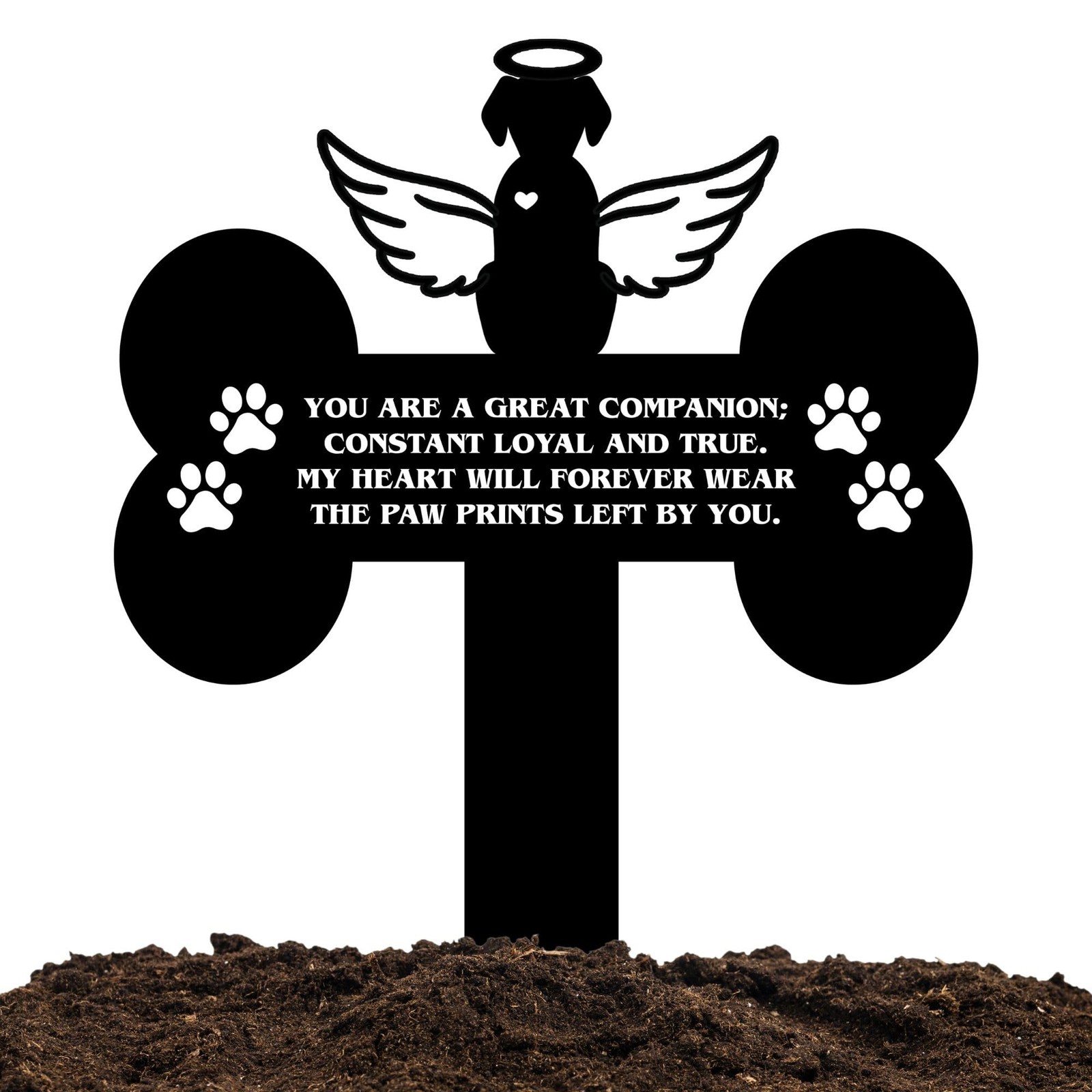 HEGANITS Dog Grave Marker Angel Cross – Pet Remembrance 12 in, Hen-gm-15a