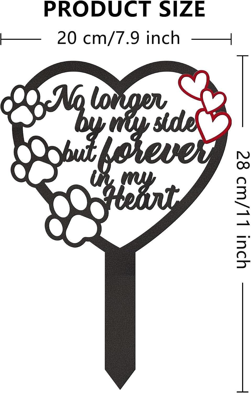 Pet Memorial Grave Marker Metal Dog Cat Remembrance Plaque Outdoor Yard Garden