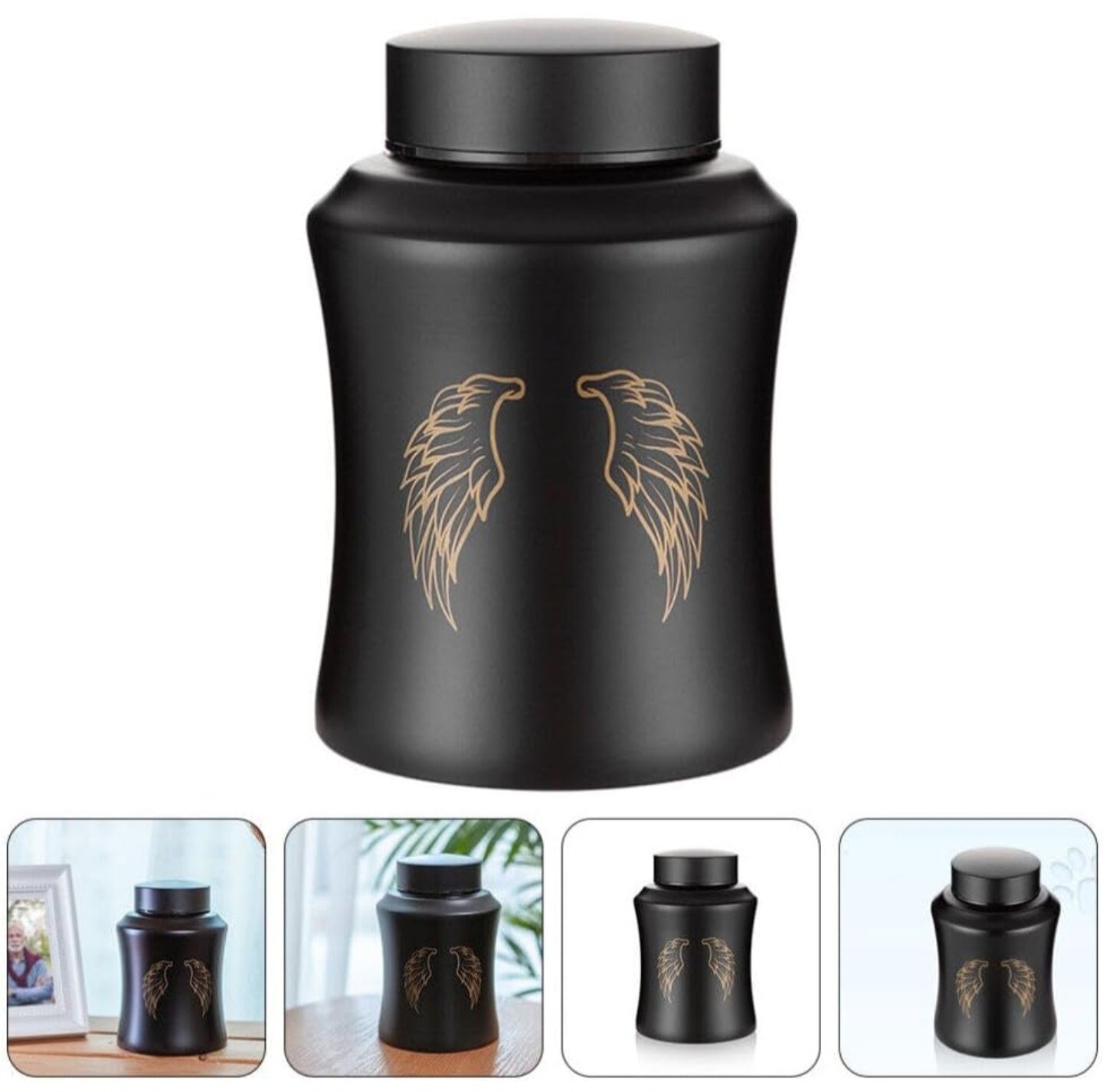 NEWDREAM Pet Urn Metal Matte Black