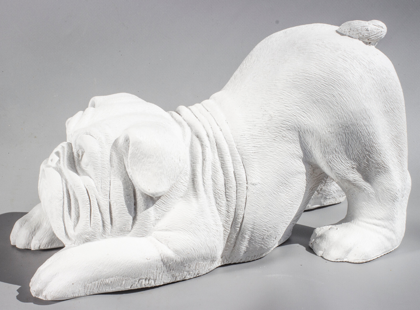 Unpainted English Bulldog Cremation Urn Pet Ashes Statue Dog Loss Memorial Decor