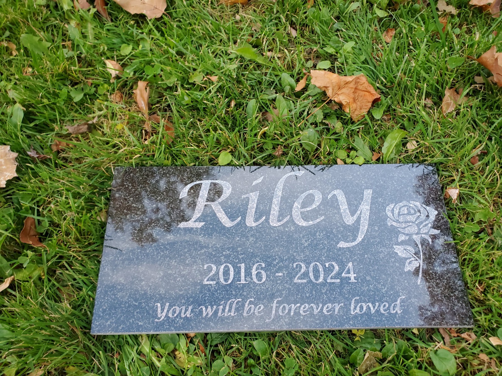 Memorial Granite Stone Engraved Grave Marker Headstone Garden Burial Plaque t6
