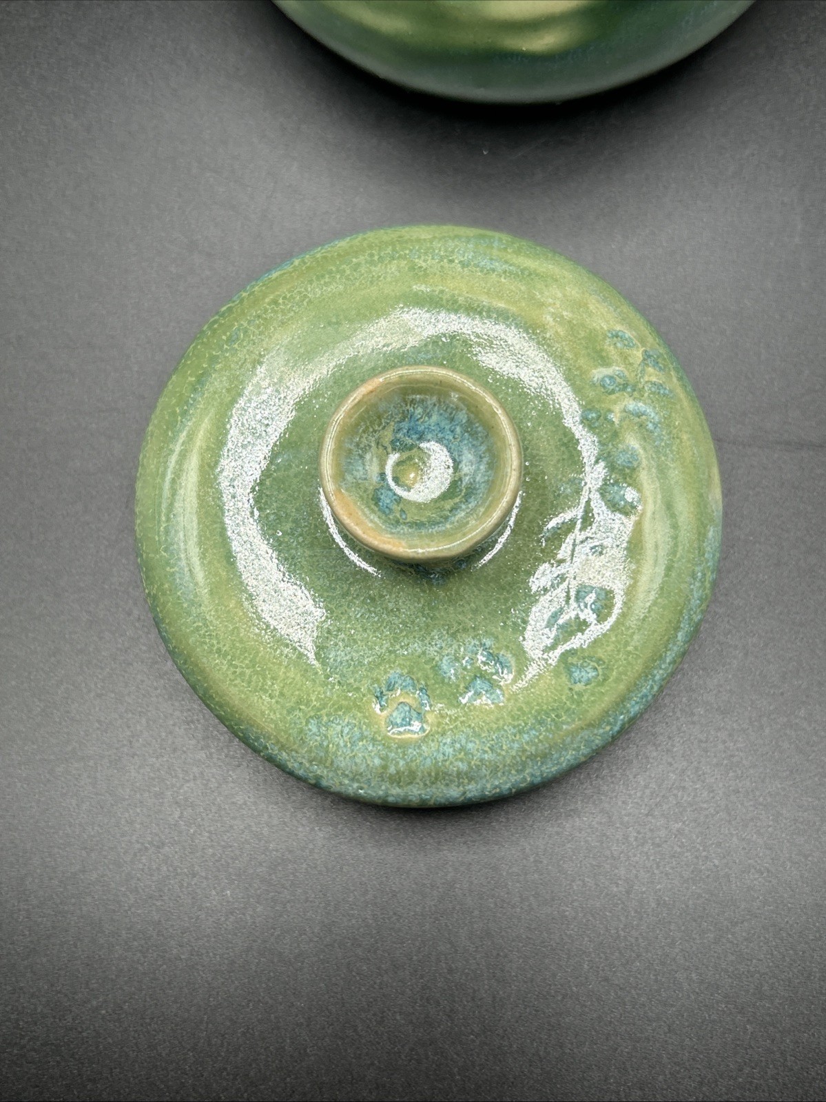 PET URN Hand Made Thrown Pottery For Ashes & Memorabilia 4” Wide 3 1/2” Tall