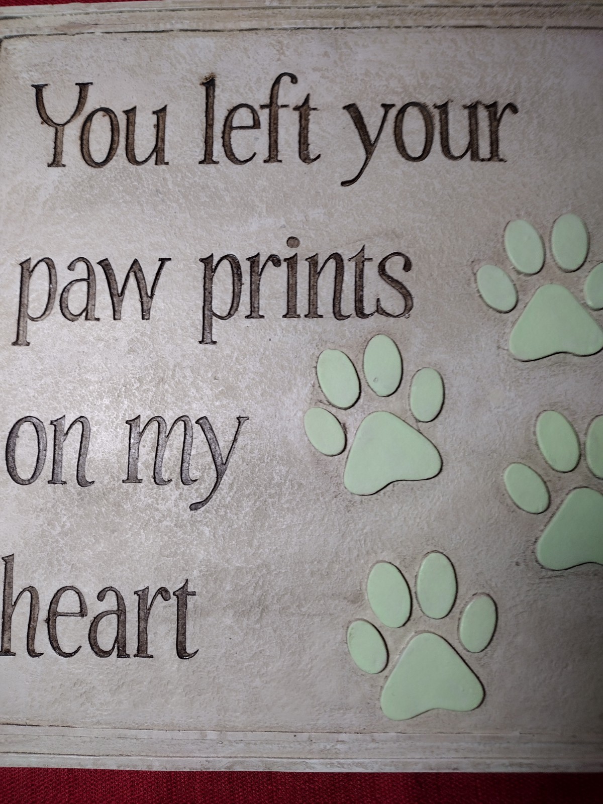 Wind and Weather Paw Prints Garden Stone Or Wall Hanging