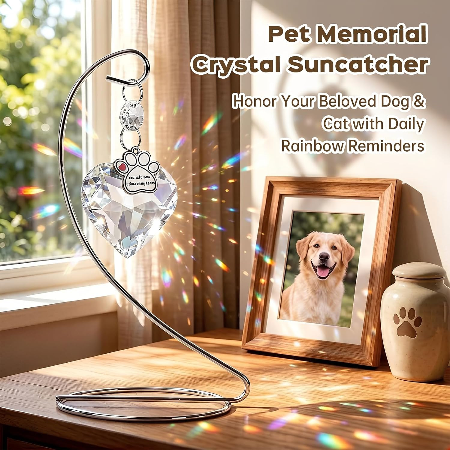 Pet Memorial Suncatcher – Dog Memorial Gifts for Loss of Dog or Cat