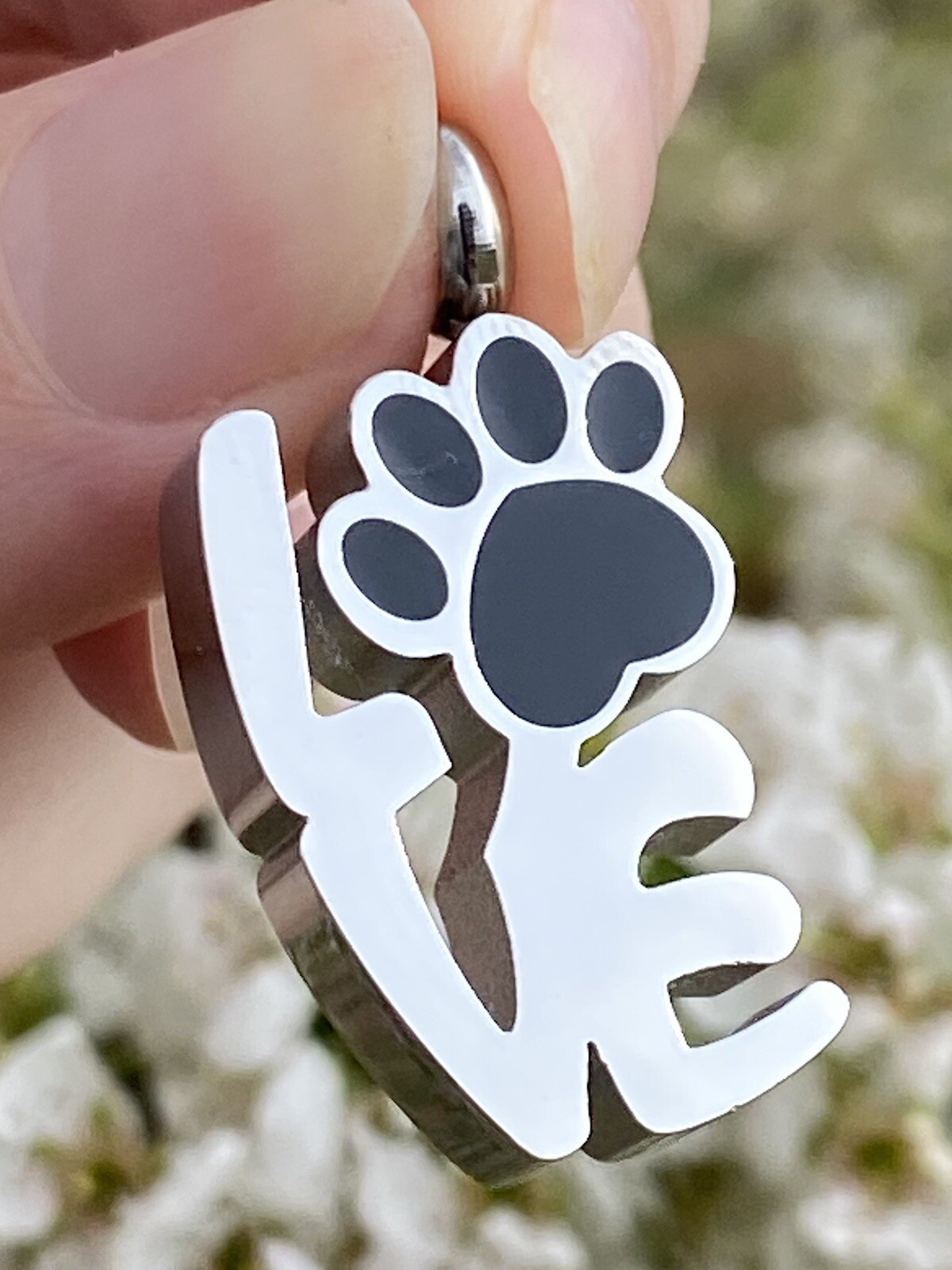 Pet Cremation Necklace Urn LOVE Paw Print Holds Ash Dog Cat Ash Ladies Men Gift