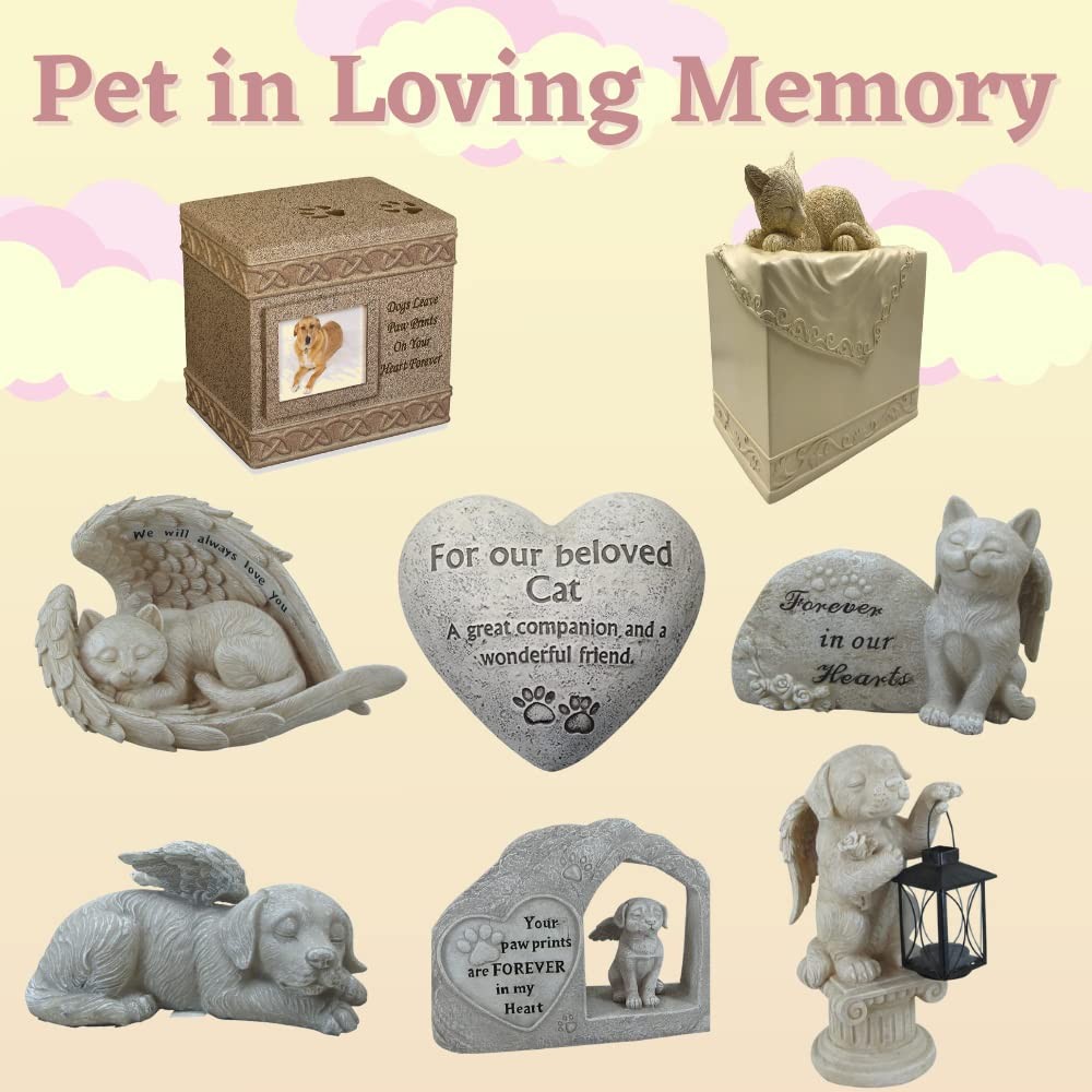 Angelstar Comfy Hour Pet Memorial Urn For Dog Dark Brown Sandstone Look Holds