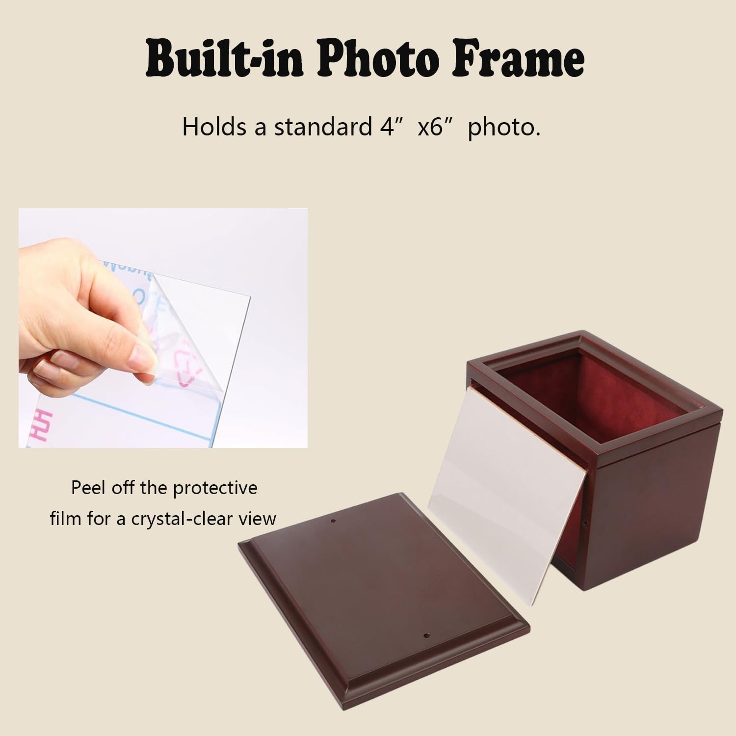 Pet Memorial Keepsake Urn for Small/Medium Dogs & Cats, Photo Box Cremation Urn,