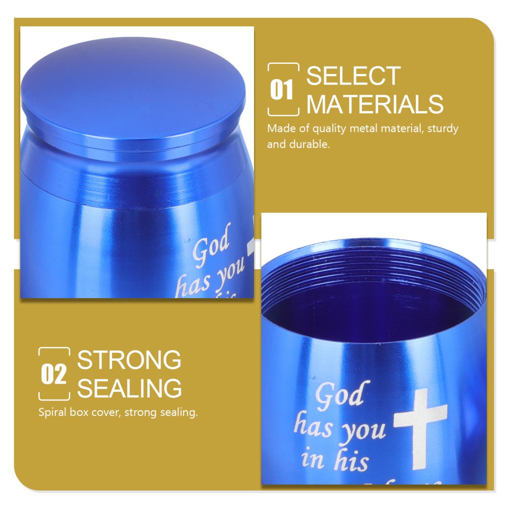 Cremation Box Metal for Pet Ashes Storage Jar Simple Design 1Pack