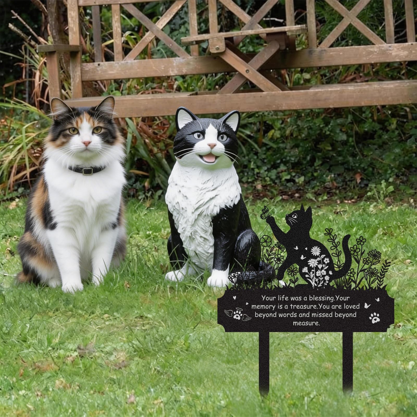 Pet Grave Markers Cat – Memorial Cemetery Decorations for Grave Waterproof Re…