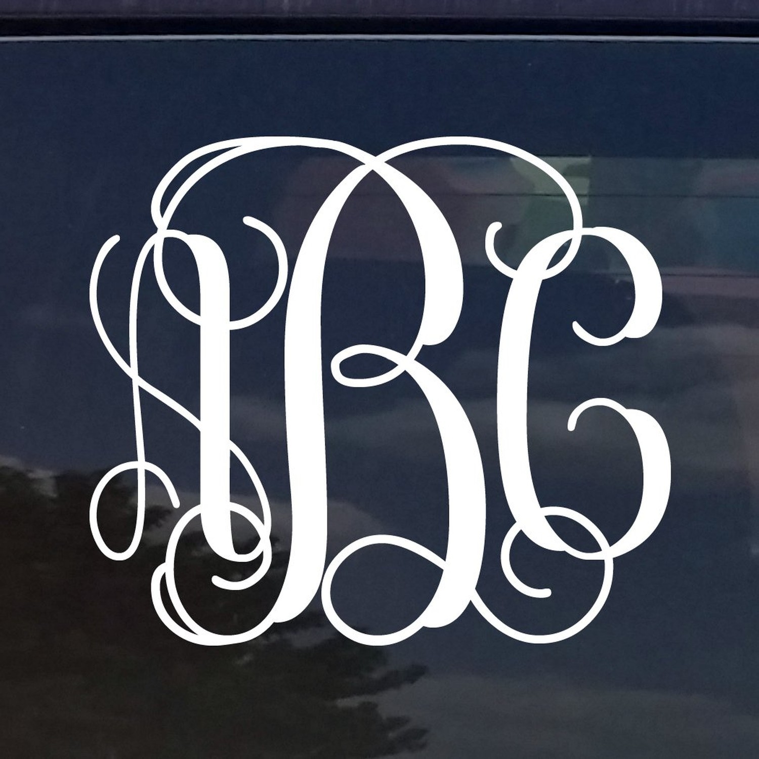 Custom Personalized Vine or Circle Monogram Initials Sticker Decal Compatible…