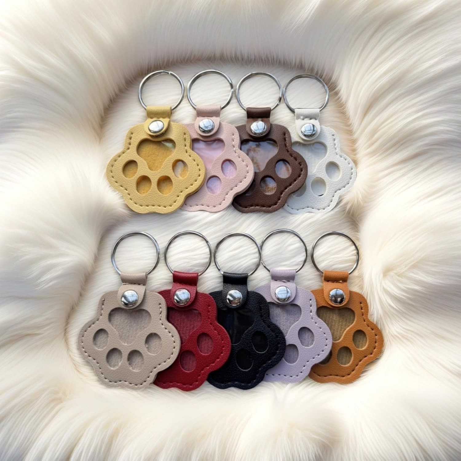 3 Pcs Paw Print Pet Hair & Keepsake Memorial Keychain, Store Pet Fur Gift for