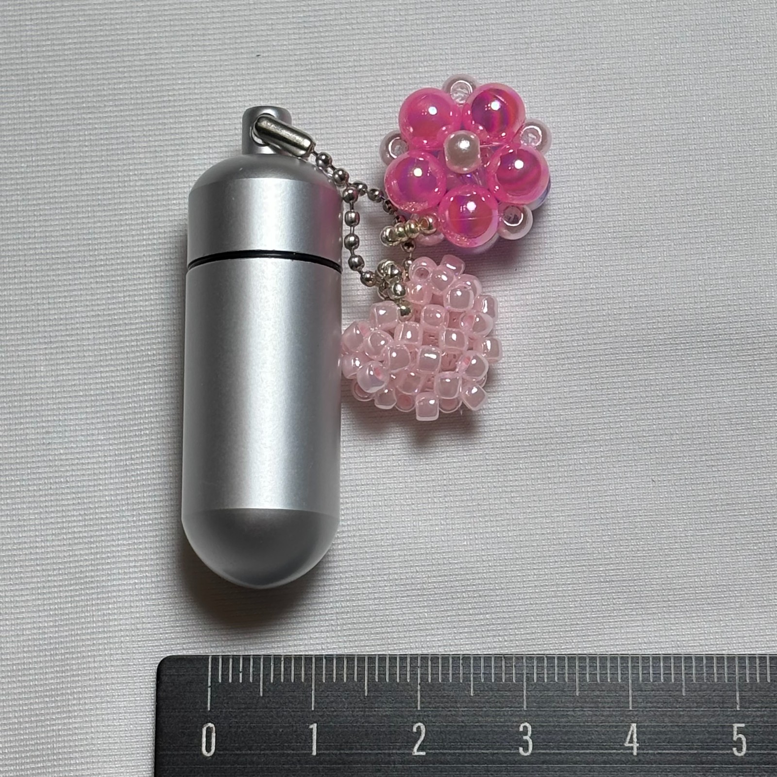 Cremation Ashes Keychain – Cremation Keepsake(pink heart and pink ornaments)