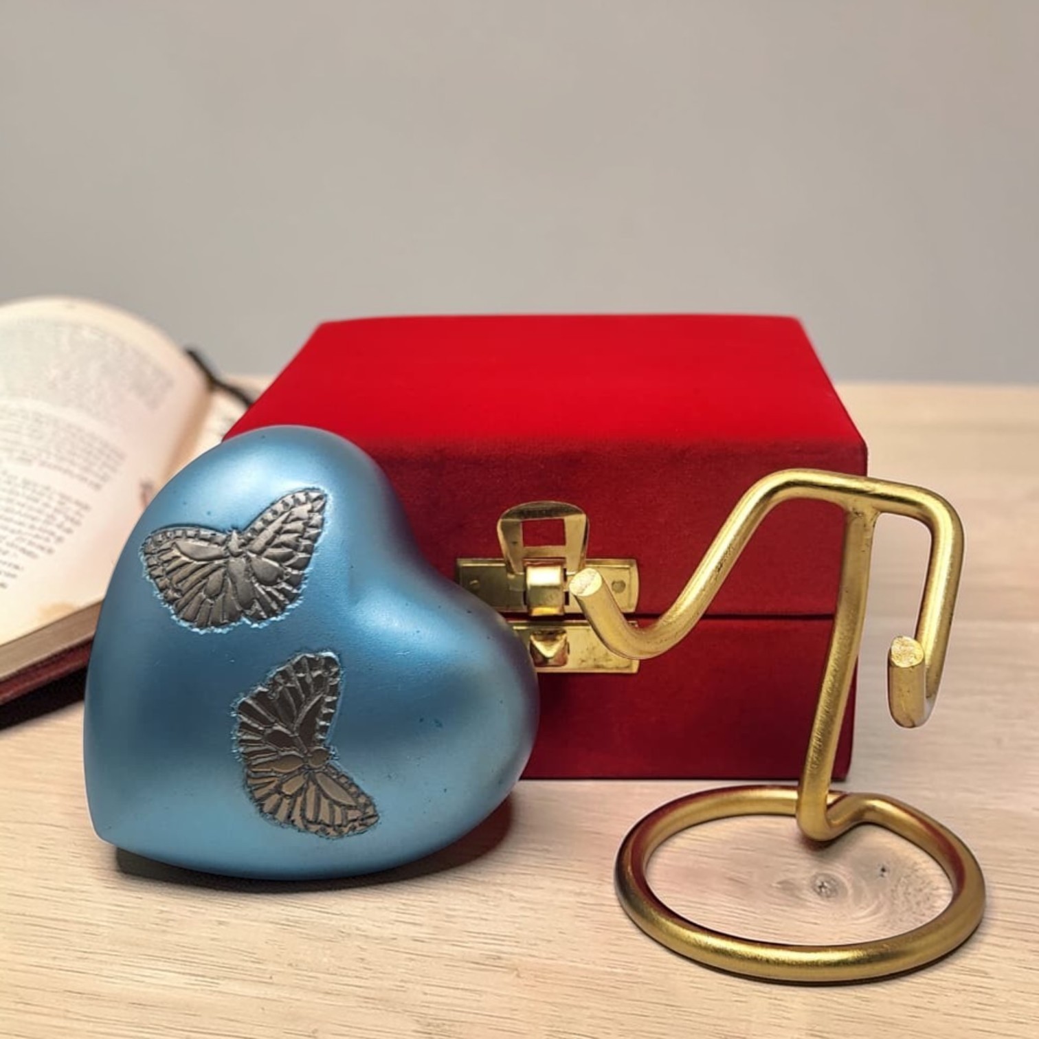Blue Heart Butterfly Cremation Urn keepsake Memorial Urn For Human Ashes