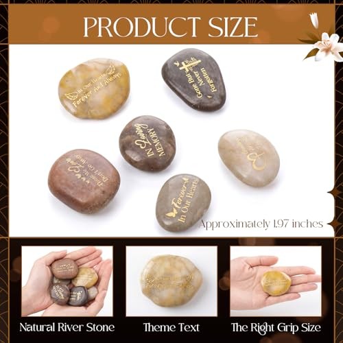 Pcs Memorial Stone 1.97 Inch Celebration of Life Elegant Style 30 Deep Color