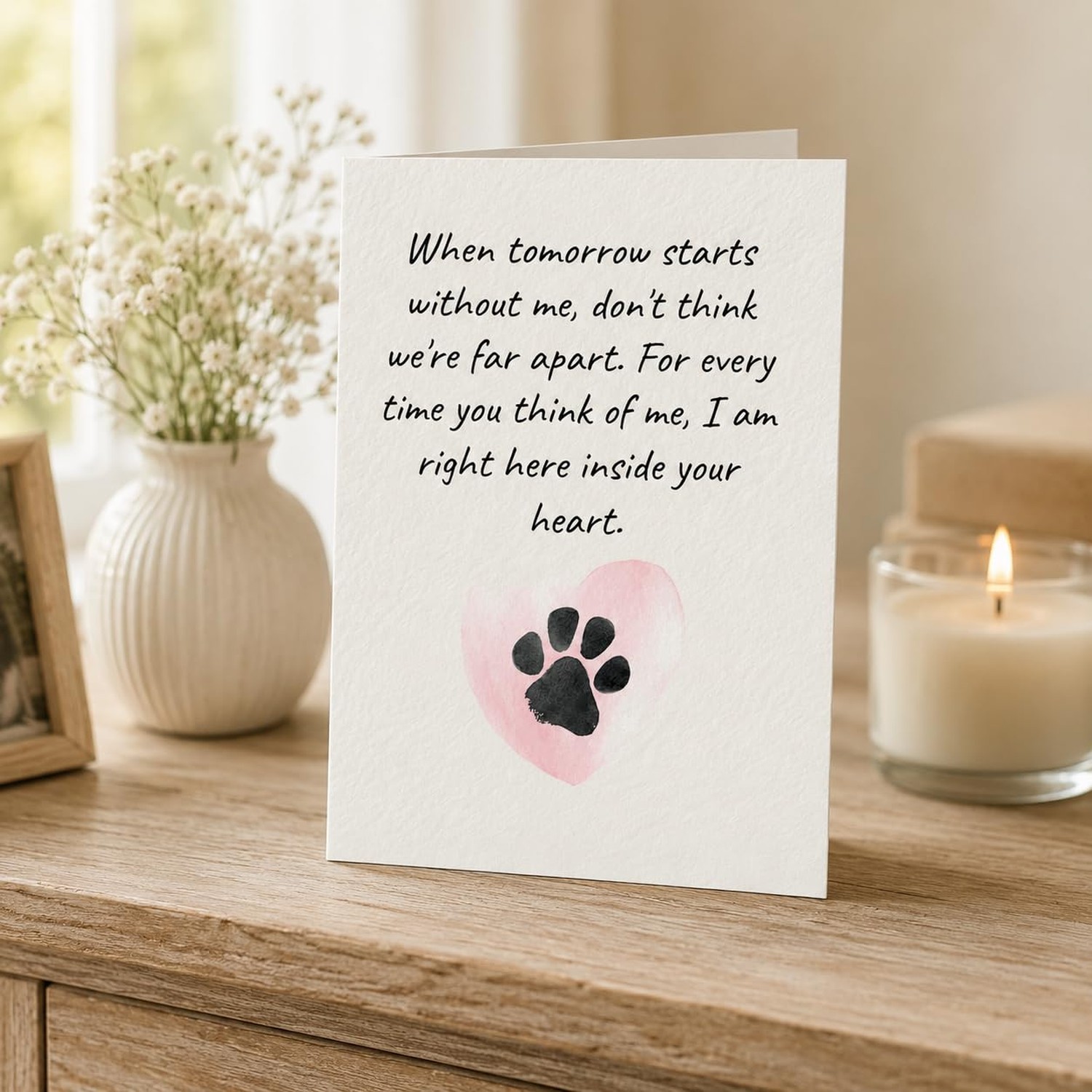 Pet Sympathy Card – Loss of Dog or Cat Bereavement Card, Thoughtful Pet Lo