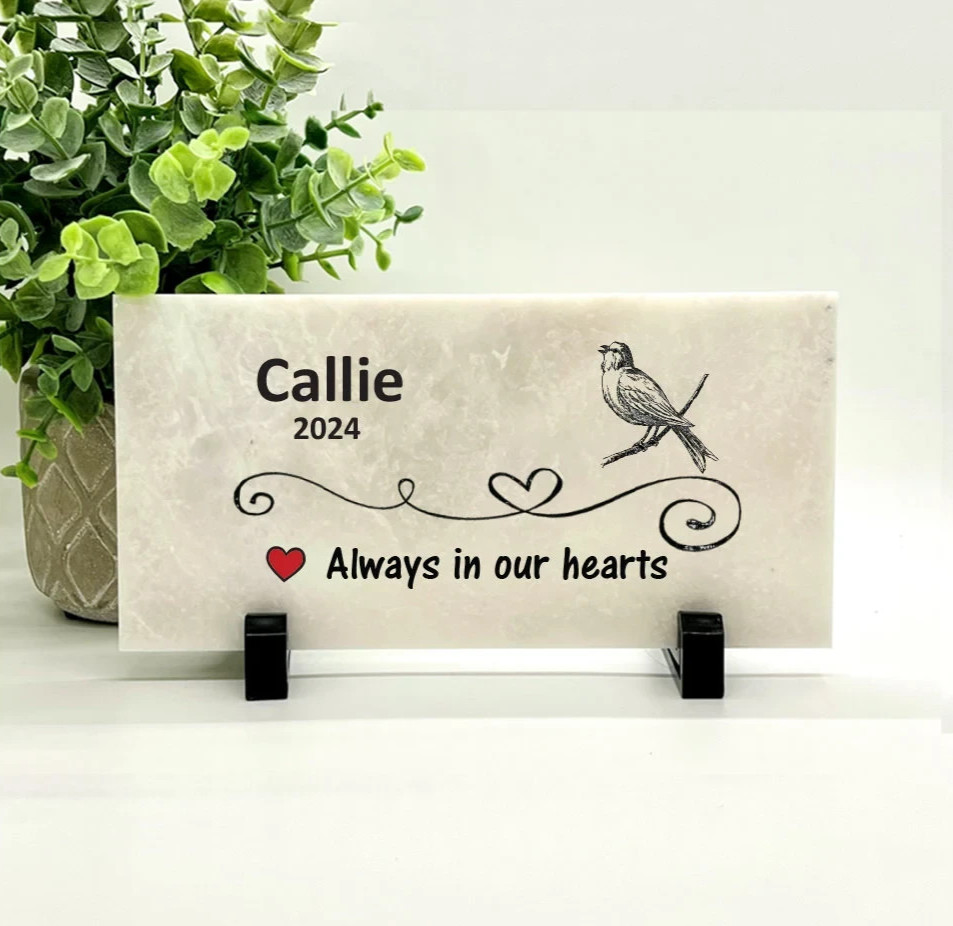 Bird Memorial – Personalized Pet Memorial Stone – Bird Loss sympathy Gift