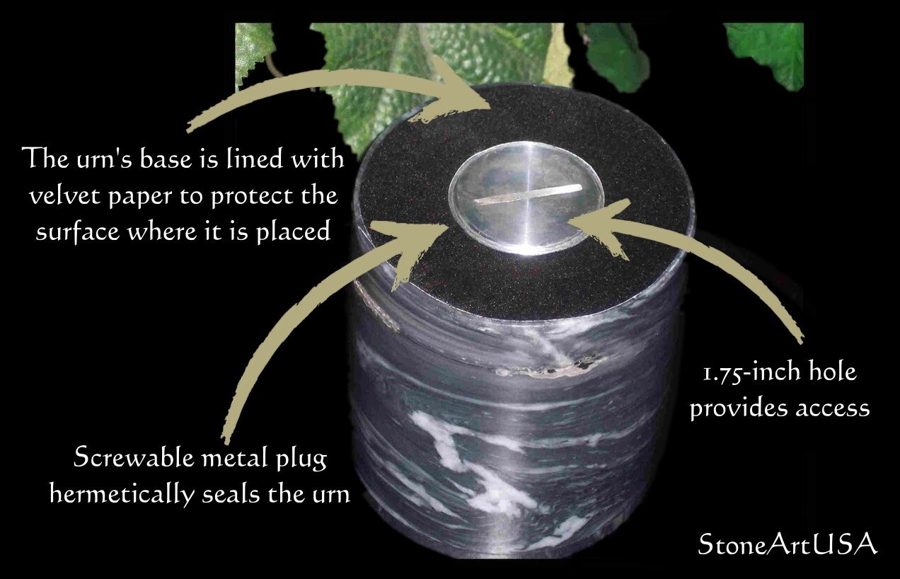Natural BLACK MARBLE · RECTANGULAR SHAPE · handmade pet urn· memorial· dog ashes