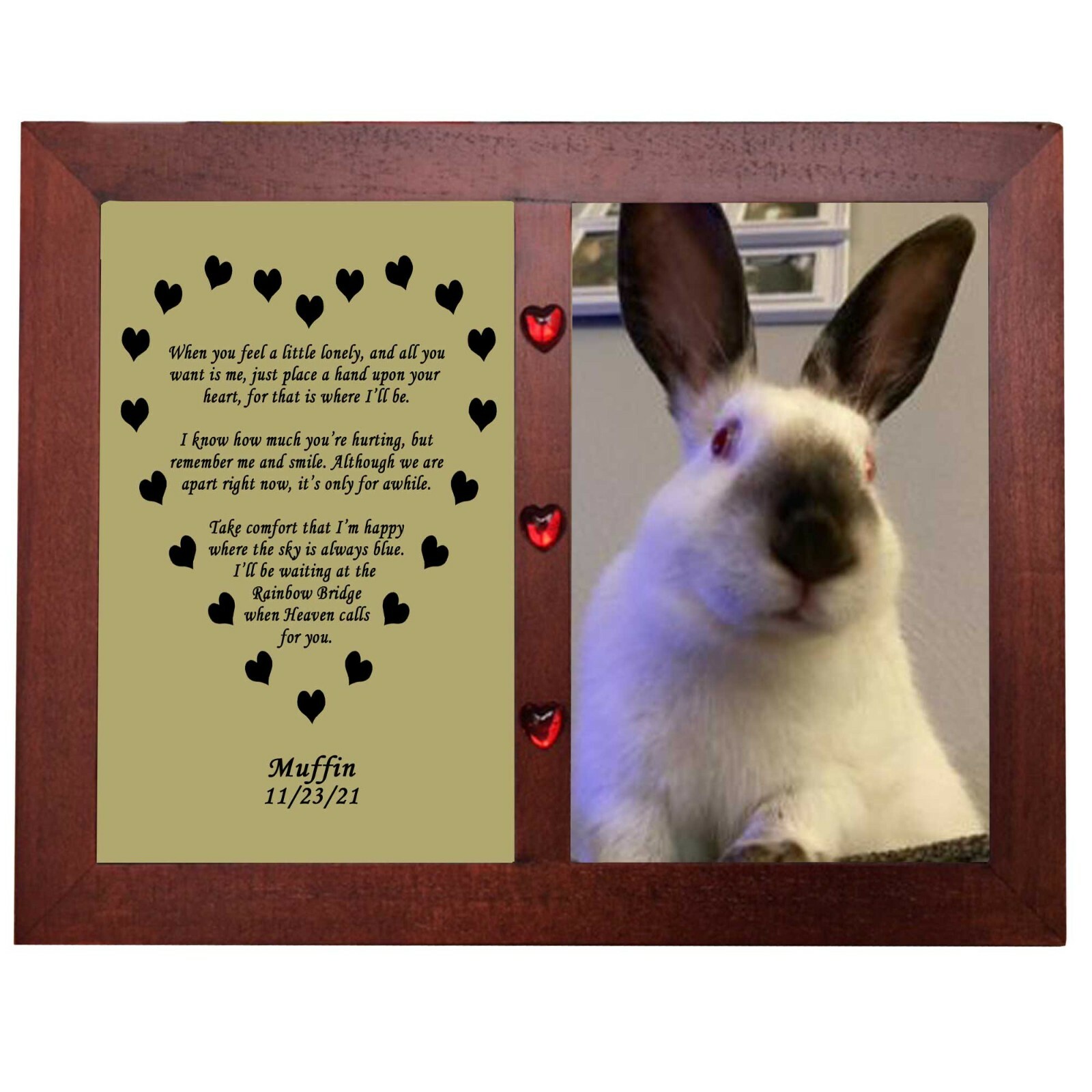 Pet Memorial Personalized Engraved Frame 4×6 Poem Plate Dog Cat Any Pet or Human