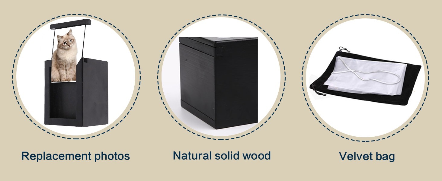 Simple Pet Urn Pet Cremation Urn, Wood Urns for Pets Cat/Dog Urn for Ashes Gits