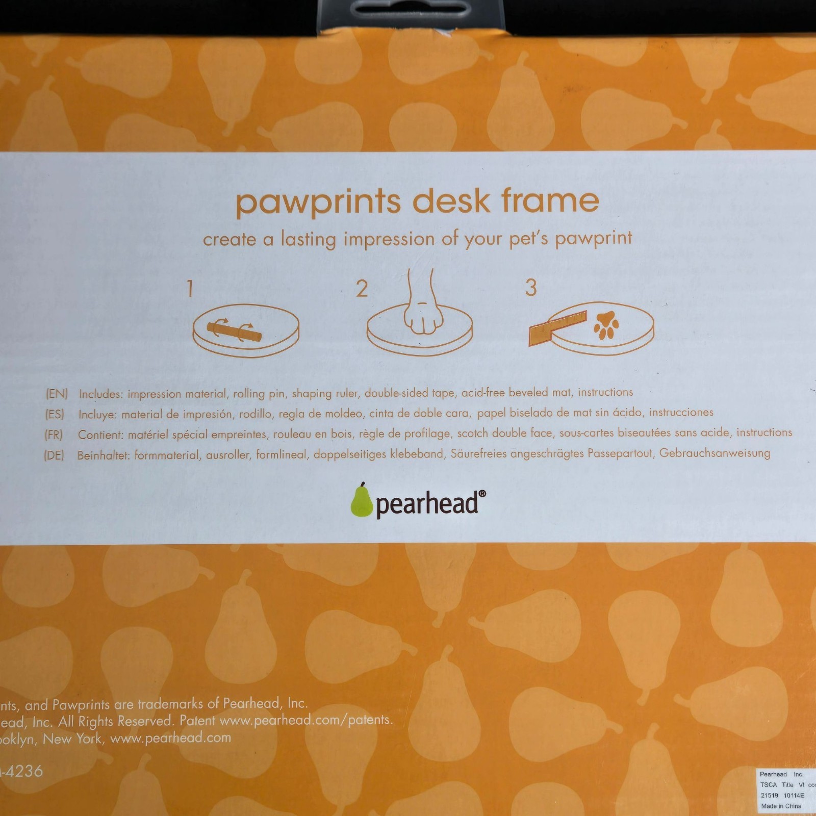 Pearhead Pawprints Desk Frame Pet Keepsake Dog Cat Photo Paw Print New