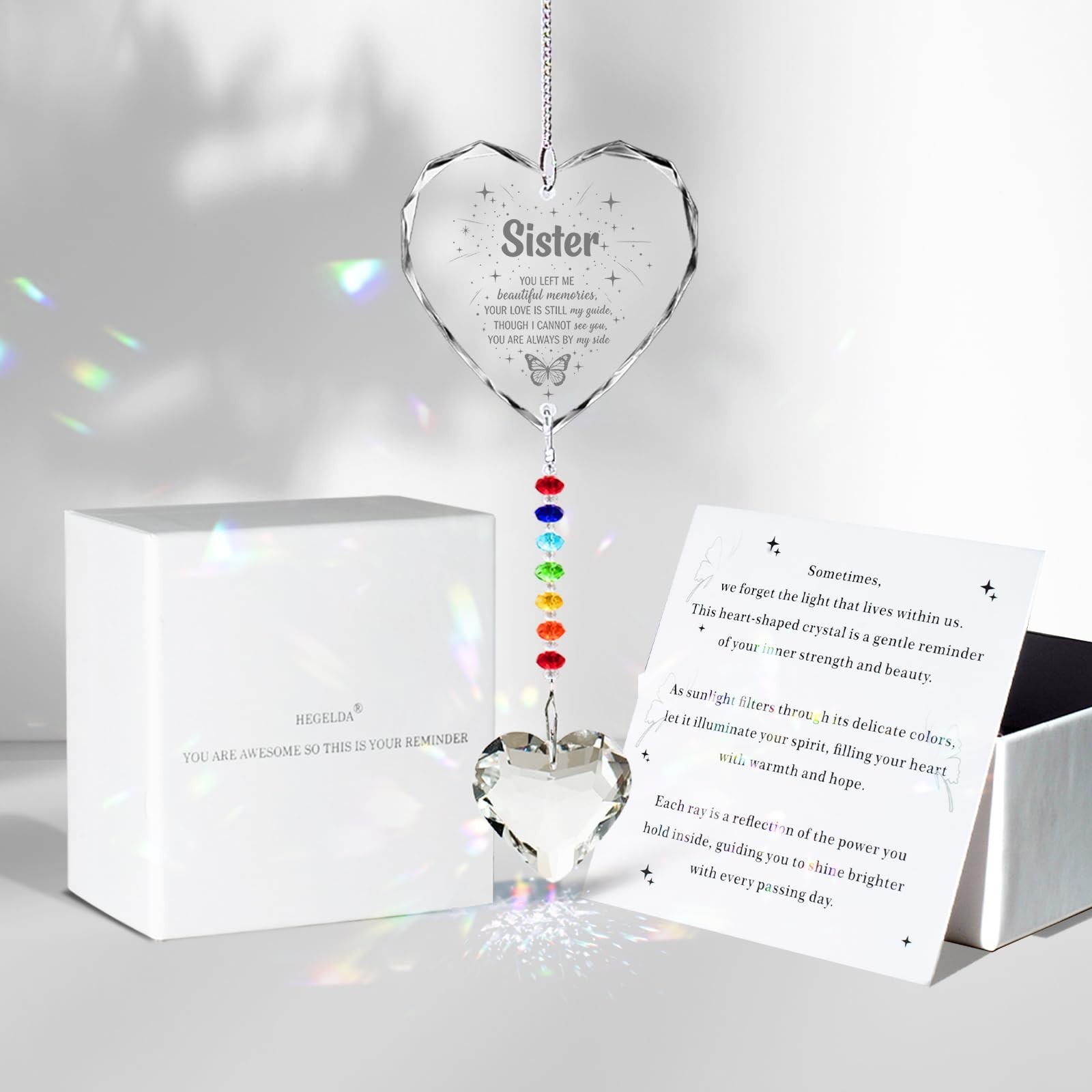 Memorial Gifts for Loss of Mom Dad Sister Husband Brother – Crystal Suncatche…