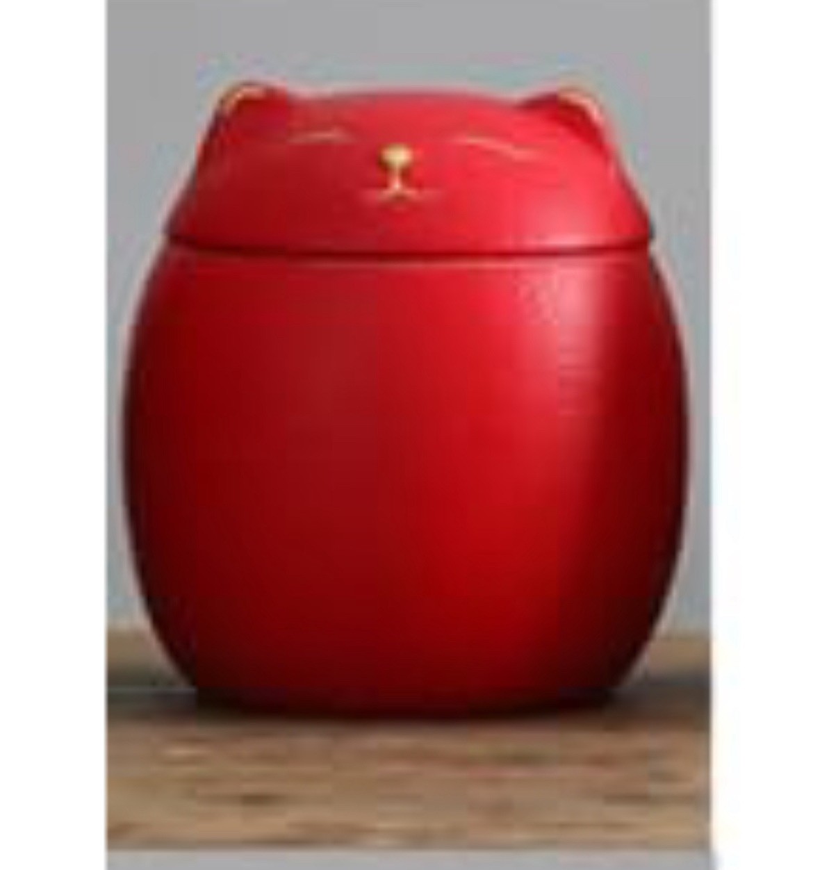 Ceramic Red Solid Pet Urn for Dogs & Cats, Photo Box Memorial Urn